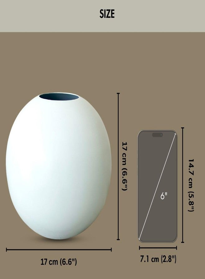 BEHOMA Metal Ball Flower Vase for Home Decor | Table Decorative Item for Bedroom Living Room Office Wedding | Best Gift for Birthday Anniversary Festival | White, Medium - Image 4
